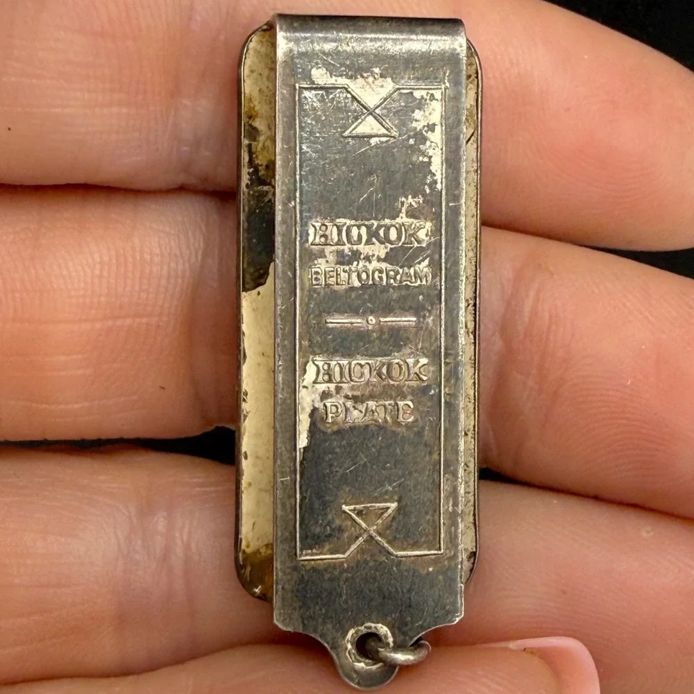 Vintage Hickok Beltogram Watch Chain Fob Silver Tone